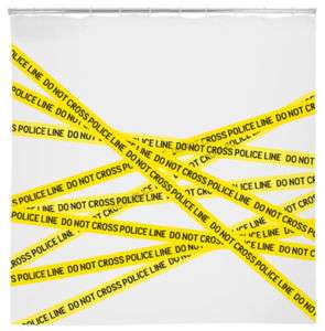 POLICE LINE Vinyl Shower Curtain EVA Plastic Yellow New  