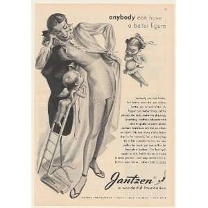  1947 Jantzen Girdle Lady Better Figure Cherubs Print Ad 