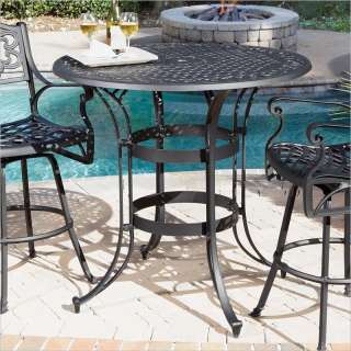 Home Styles Biscayne High Top Black Finish Bistro Table 095385812867 