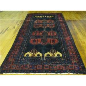  410 x 911 Navy Blue Persian Hand Knotted Wool Sirjan Rug 