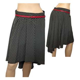 eVogues Apparel Jr Plus Size Polka Dot Print Skirt Black 