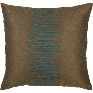 Rizzy Home Set of 2 Throw Pillows with Embroidered Details in Brown 