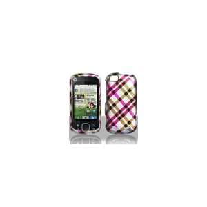  Motorola Cliq 2 Begonia MB611 Pink Plaid Cell Phone Snap 