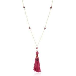   Satya Jewelry The Fire Inside Garnet 24kYellow Gold Plated Necklace
