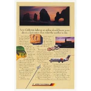 1989 Aero California Airlines Baja Legends DC 9 Jet Print Ad  