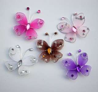 50pc Mixed Stocking Butterfly Wedding Decoration 3.5cm  