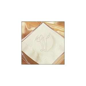  Single Initial Embossed Napkins, 5x5 Choice of Color, 50 