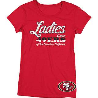   Tops Reebok San Francisco 49ers Womens Lady Love Cap Sleeve T Shirt