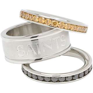 New Orleans Saints Jewelry LogoArt New Orleans Saints Crystal Stacked 