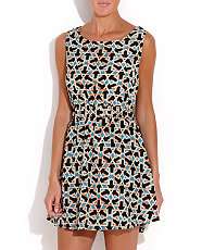 Black (Black) Mela Arrow Print Dress  260817901  New Look