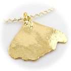   Ginko Real Leaf Sterling Silver Omega Chain Necklace 16   18 Inch