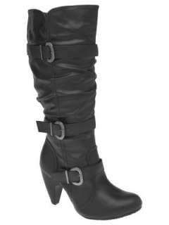 LANE BRYANT   3 strap heeled slouch boot  