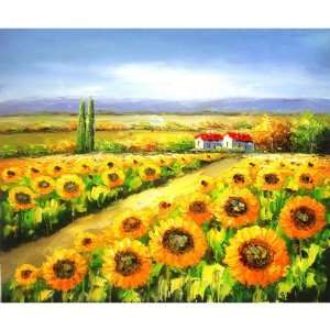  Summer Sunflowers, Handmade Oil Painting on Canvas Bang 