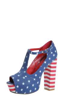  Sale  Footwear  Manhatten American Flag Peeptoe Heels