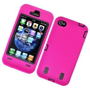  Iphone 4g Hybrid Silicone Protector Case Pink Cell Phones 