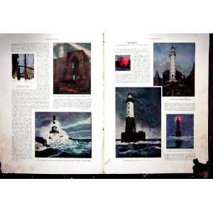  Lighthouse Phares Marine France French Print 1934