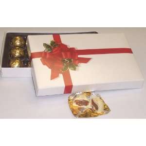   Cakes 1 Pound White Chocolate Covered Caramels in a Ribbon n Holly Box