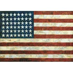  Jasper Johns 36.25W by 25.25H  Flag, 1954 CANVAS Edge 