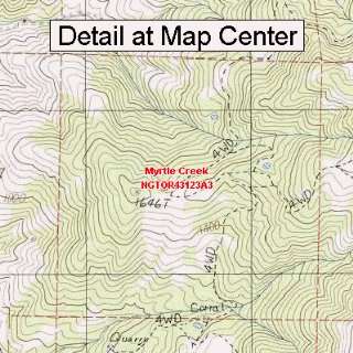  USGS Topographic Quadrangle Map   Myrtle Creek, Oregon 