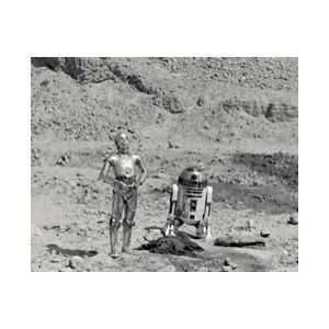  Star Wars C3PO and R2 D2 Black and White Print