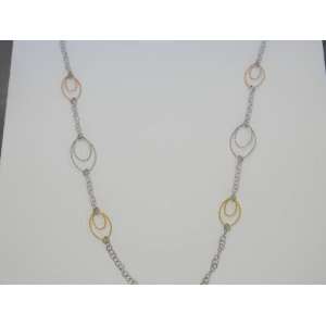  Italian Sterling Silver and Rose and Yellow Gold Plated 