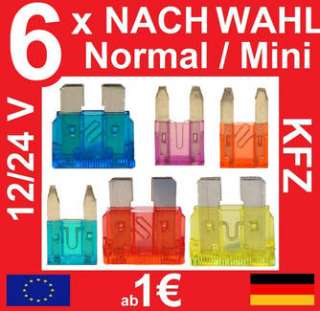 KFZ SICHERUNG NORMAL/MINI 3A 5A 7,5A 10A 15A 20A 25A 30A 40A in 