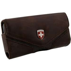Swiss Leatherware Brown Leather Case Lugano for Iphone 4, Blackberry 