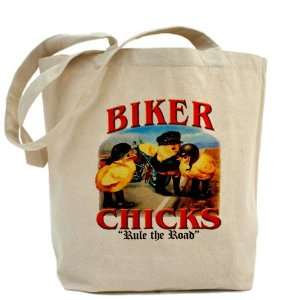  Tote Bag Biker Chicks Women Girls Rule the Road 