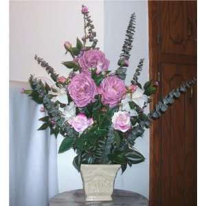  Lavender Colored Peony & Rose Floral Arrangement