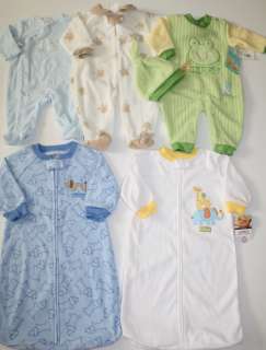   EUC Baby Boy Pajamas Lot Size 0 3 Months Fleece Sacks Winter Sleepers