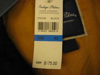   Mens XL Jacket Long Denim Zip Snap Front Black $175 X Large  