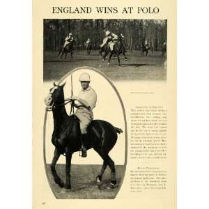  1914 Print American British Polo Game Monte Waterbury 