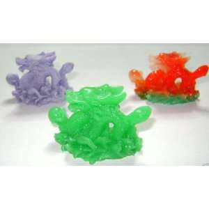  Set of 3 Color Feng Shui Dragon Figures Statue for Luck 
