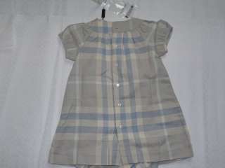   Burberry Girls Gorgeous Delany Mineral Blue Bloomers Dress 18 Months