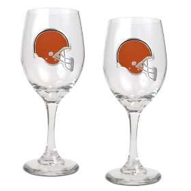  Cleveland Browns 2 Piece NFL Wine Glass Set Kitchen 