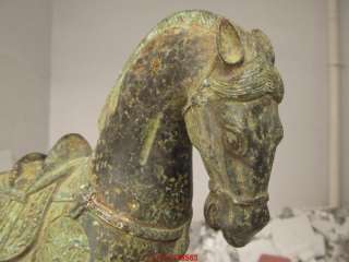 Fine China Bronze Long Phoenix Horse Statues ST ST  