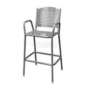  Perforated Stool With Armrests   Gray 