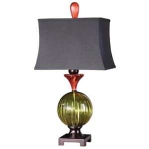 Iris Table Lamp by Uttermost    R134417, Shade Black, Finish Bronze 