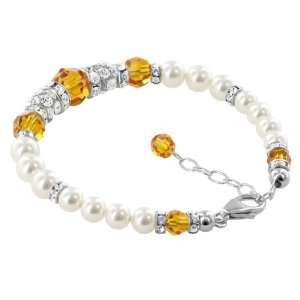   Topaz Crystal Bracelet 7 to 8.5 inch Length Adjustable Made with