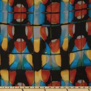  44 Wide Silk Chiffon Abstract Gold/Yellow/Orange Fabric 
