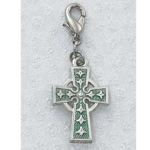  Carded Clip on Medals Green Celtic Irish Cross Clips on 