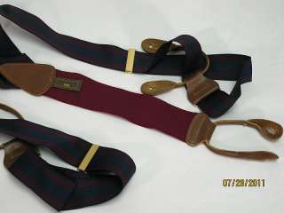TRAFALGAR Navy Suspenders Braces Leather Fittings  