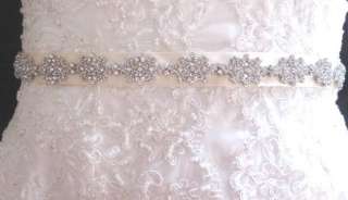 Wedding Bridal Dress Gown Crystal Sash Jeweled Belt  