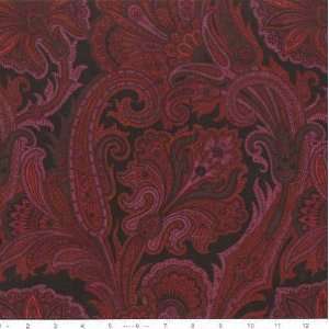  45 Wide Moleskin Jacobean Floral Print Plum Fabric By 