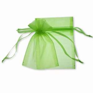  Lime Organza Favor Bags   Set of 10 Wedding Favor Bags 