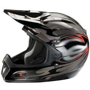  Z1R Intake Flame Helmet   Large/Black/Chrome Automotive