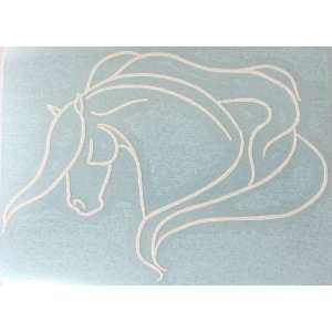  Med White Baroque or Spanish Horse Window Decal   Left 