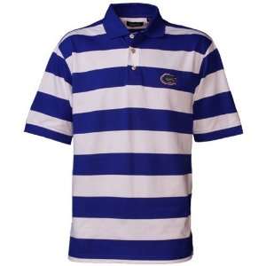   Gators Royal Blue Striped Rugby Micro Pique Polo
