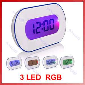 Digital LCD Color Change Changing LED Timer Alarm Sensor Thermometer 