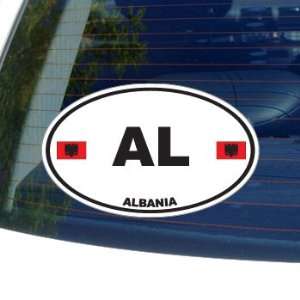  AL Albania Country Auto Oval Flag   Window Bumper Laptop 